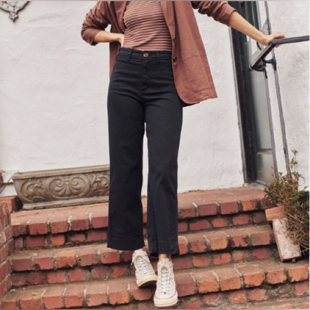 Marine Layer / Bridget Wide Leg Pant - Women's - Size 0 in Black